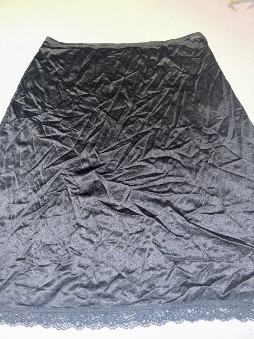 Women's Black slip / Slip Skirt with Lace Hem